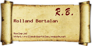 Rolland Bertalan névjegykártya
